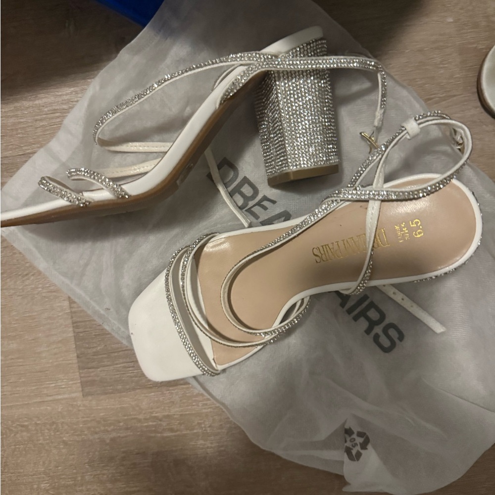White and Silver Heels